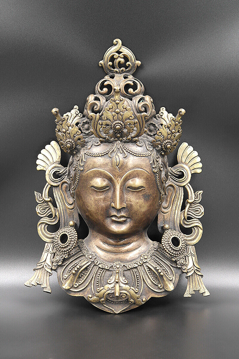 Tibetan Brass Buddha Face13\
