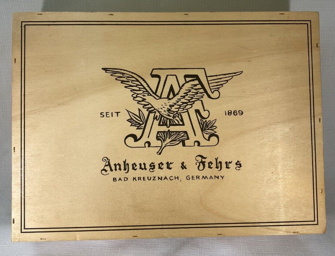 Vintage Rare Anheuser & Fehrs German Wines Wood Wine Storage Box Collectible
