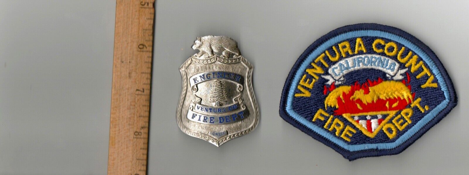 Ventura County Fire Department Engineer obsolete style badge and patch
