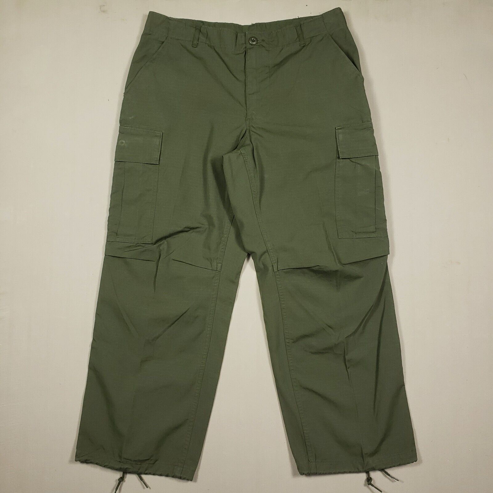 Vtg OG-107 Trousers Men Medium Short Green Cargo Pant Poplin Army Jungle Vietnam