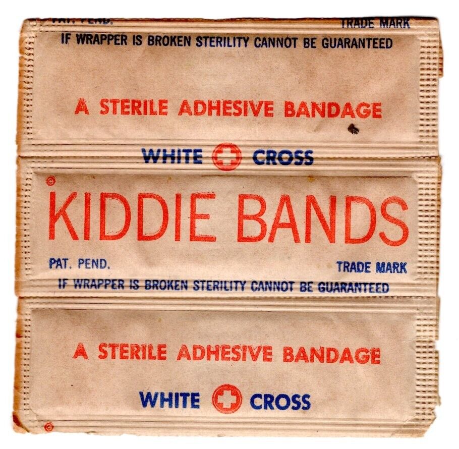 Antique Children\'s 3 Attached Band-Aids: \