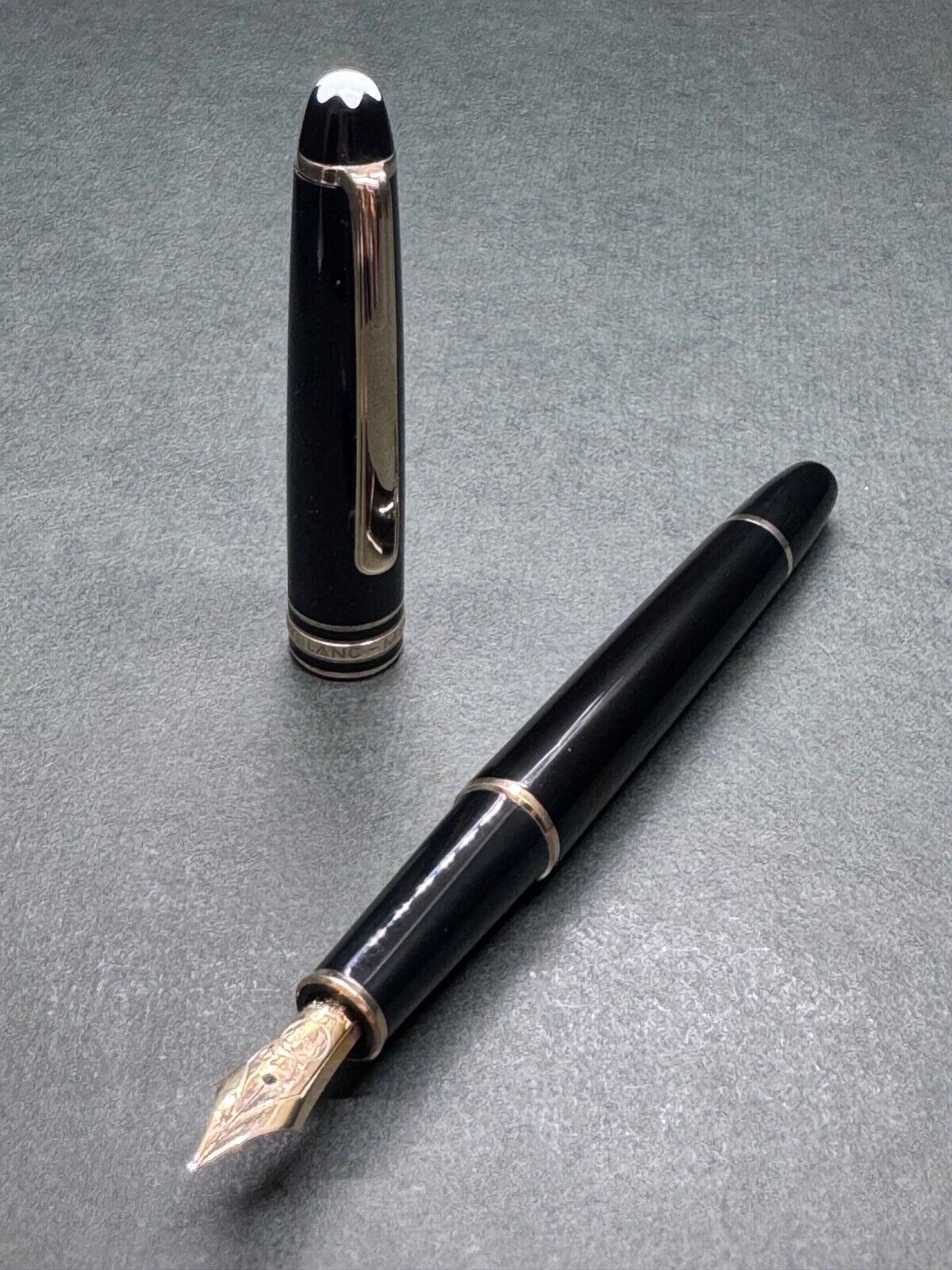 [Near MINT] MONTBLANC MEISTERSTUCK 144 Black Vintage Fountain Pen 14K 585 Gold/F