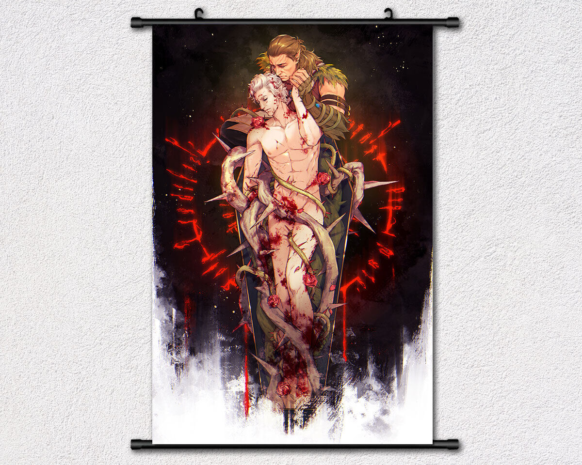 Anime Scroll Painting Baldur's Gate 3 Astarion Halsin Wall Art Poster Decor