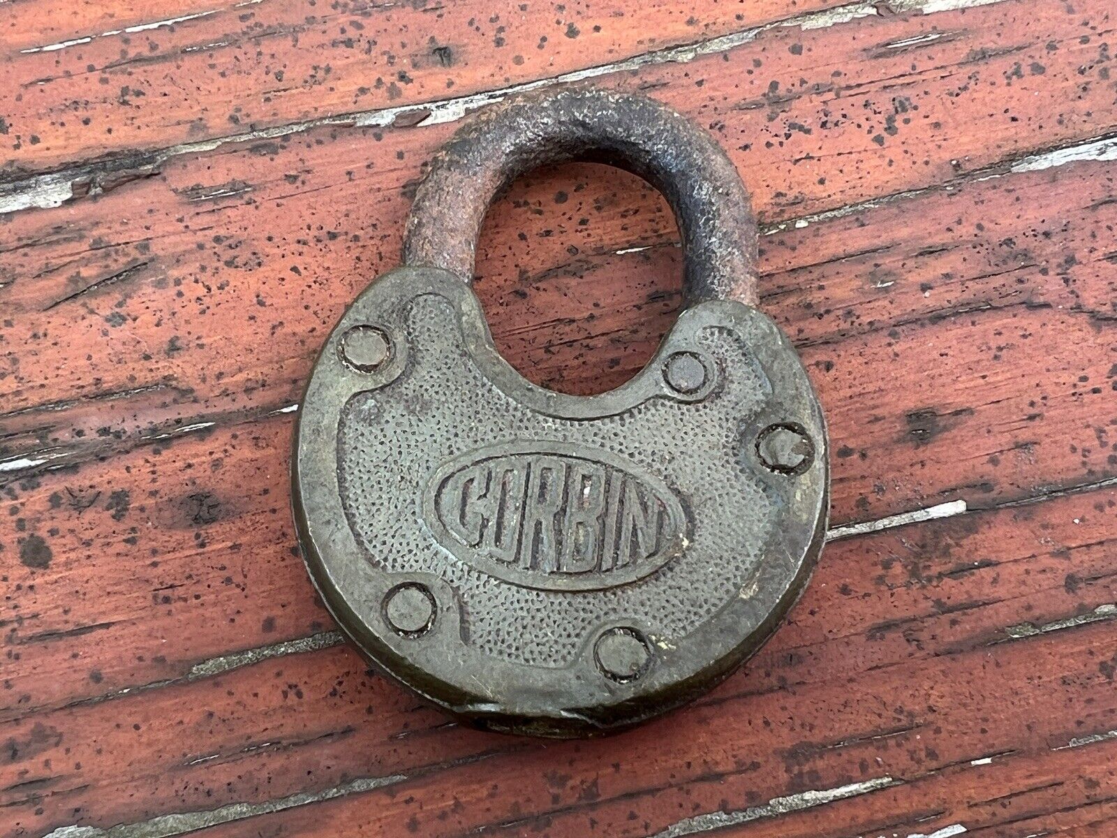 Antique Padlock Corbin Made In USA Vintage Pad Lock Vtg