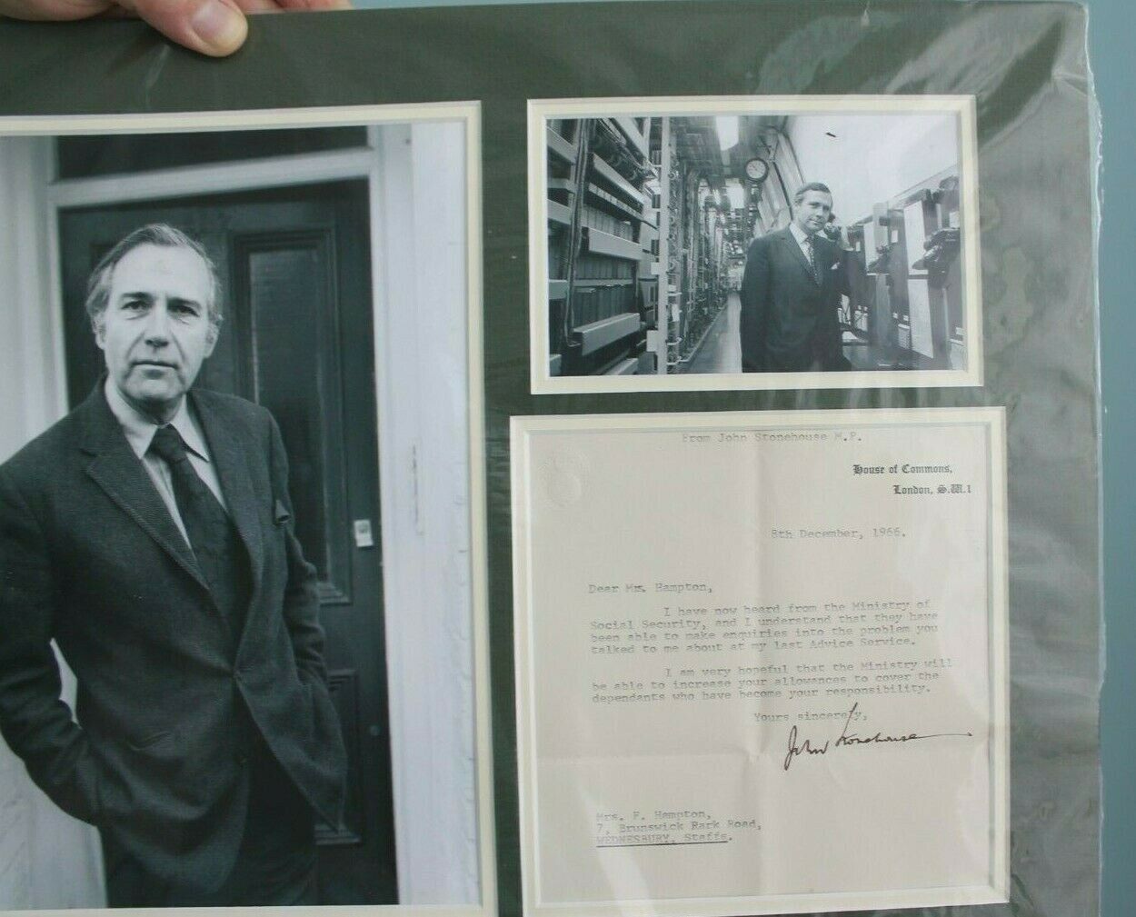 John Stonehouse British Politician and Minister Autograph- VERY RARE