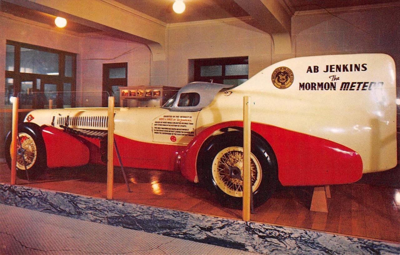MORMON METEOR Race Car Ab Jenkins Bonneville Salt Flats c1960s Vintage Postcard