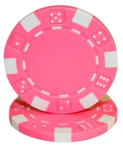 50 Pink Striped Dice Poker Chips - Buy 2, Get 1 Free - Mix & Match