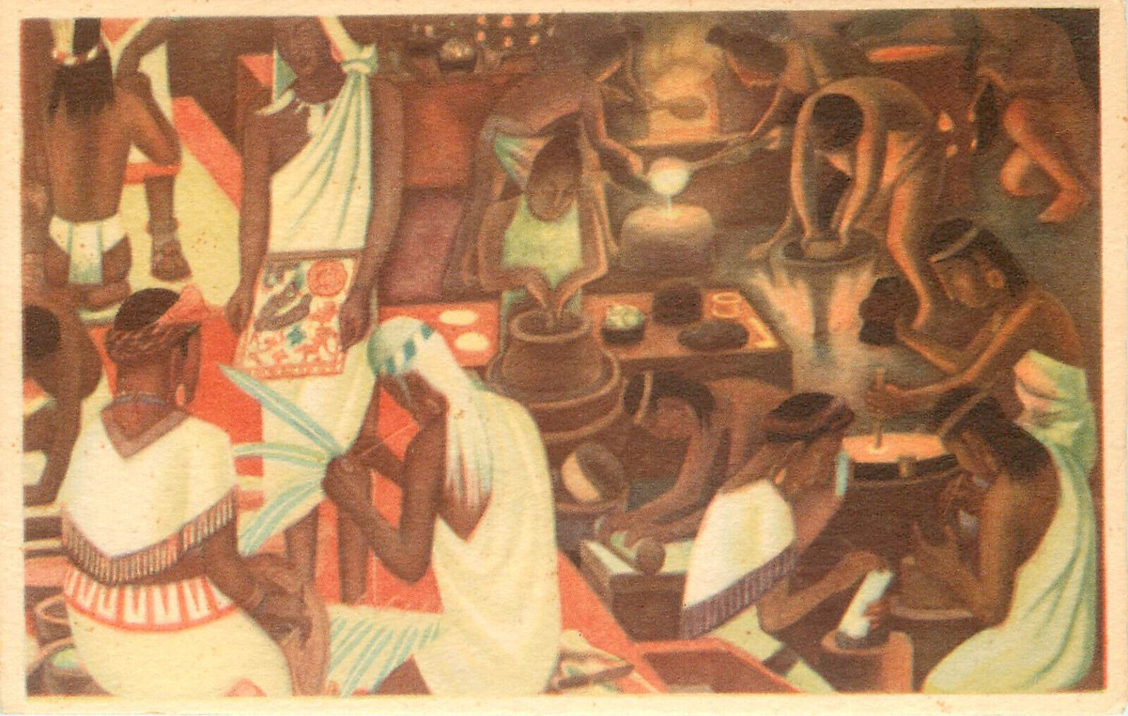 Fresco Diego Rivera Postcard Palacio Nacional De Mexico Arts & Crafts Ancient MX
