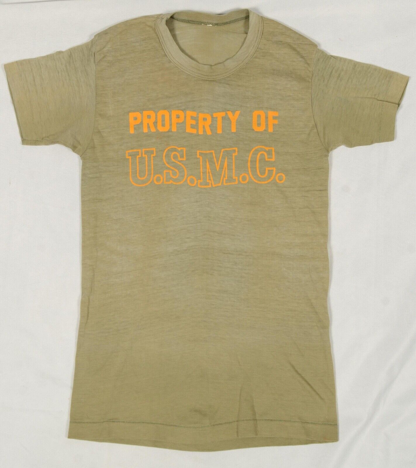 USMC Vintage Vietnam Era PROPERTY OF USMC Thin Single Stitch T Shirt EXTRA SMALL