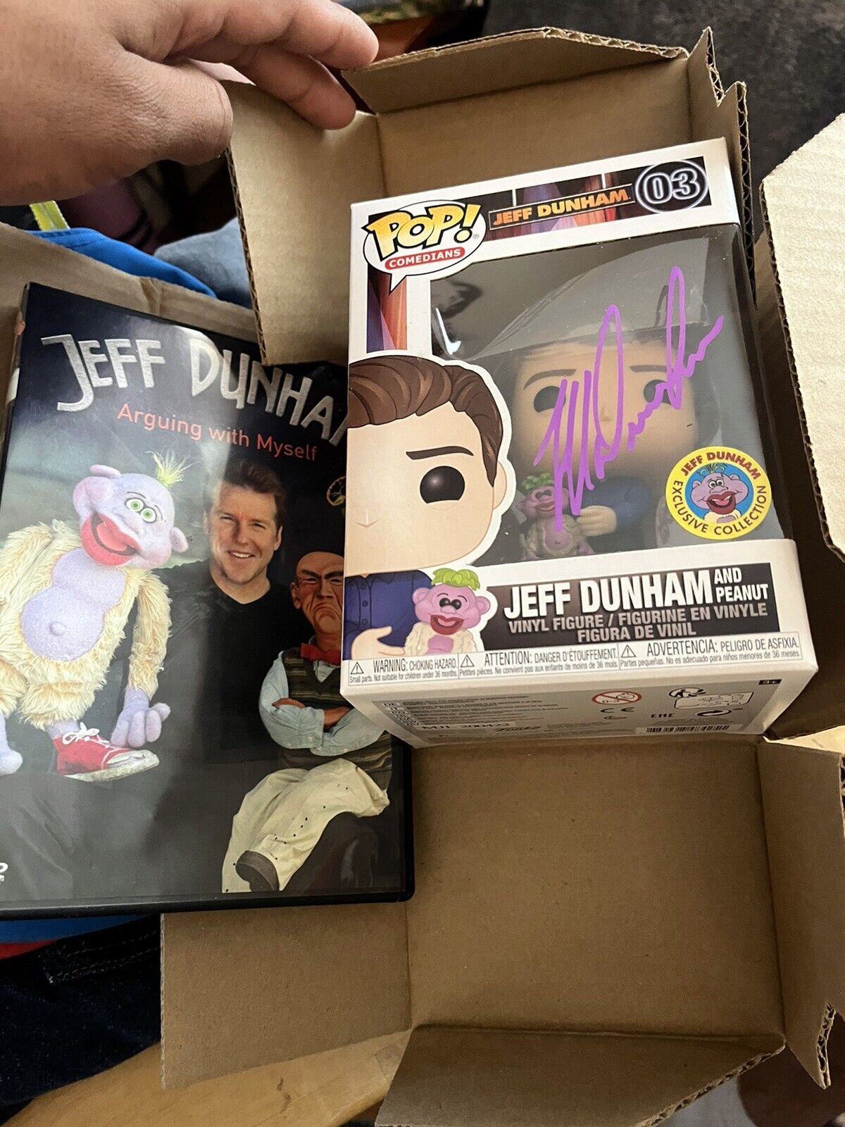 Funko Pop Jeff Dunham Peanut 03 Autographed Store Exclusive + JEFF DUNHAM DVD