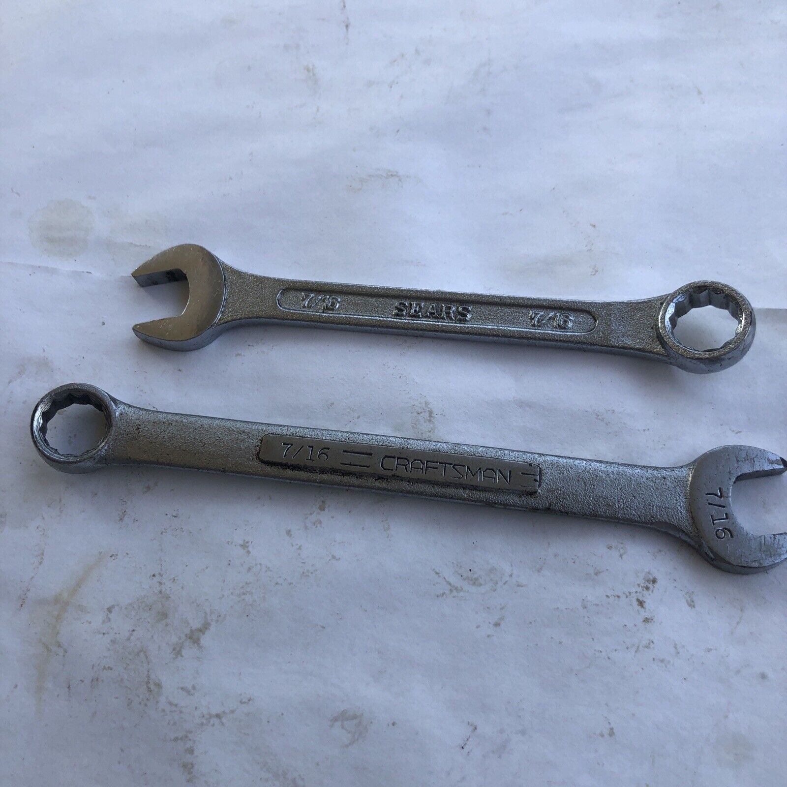 2-Vintage Craftsman 7/16 Combination Wrench 9-44704 USA & 7/16 Sears BF Japan
