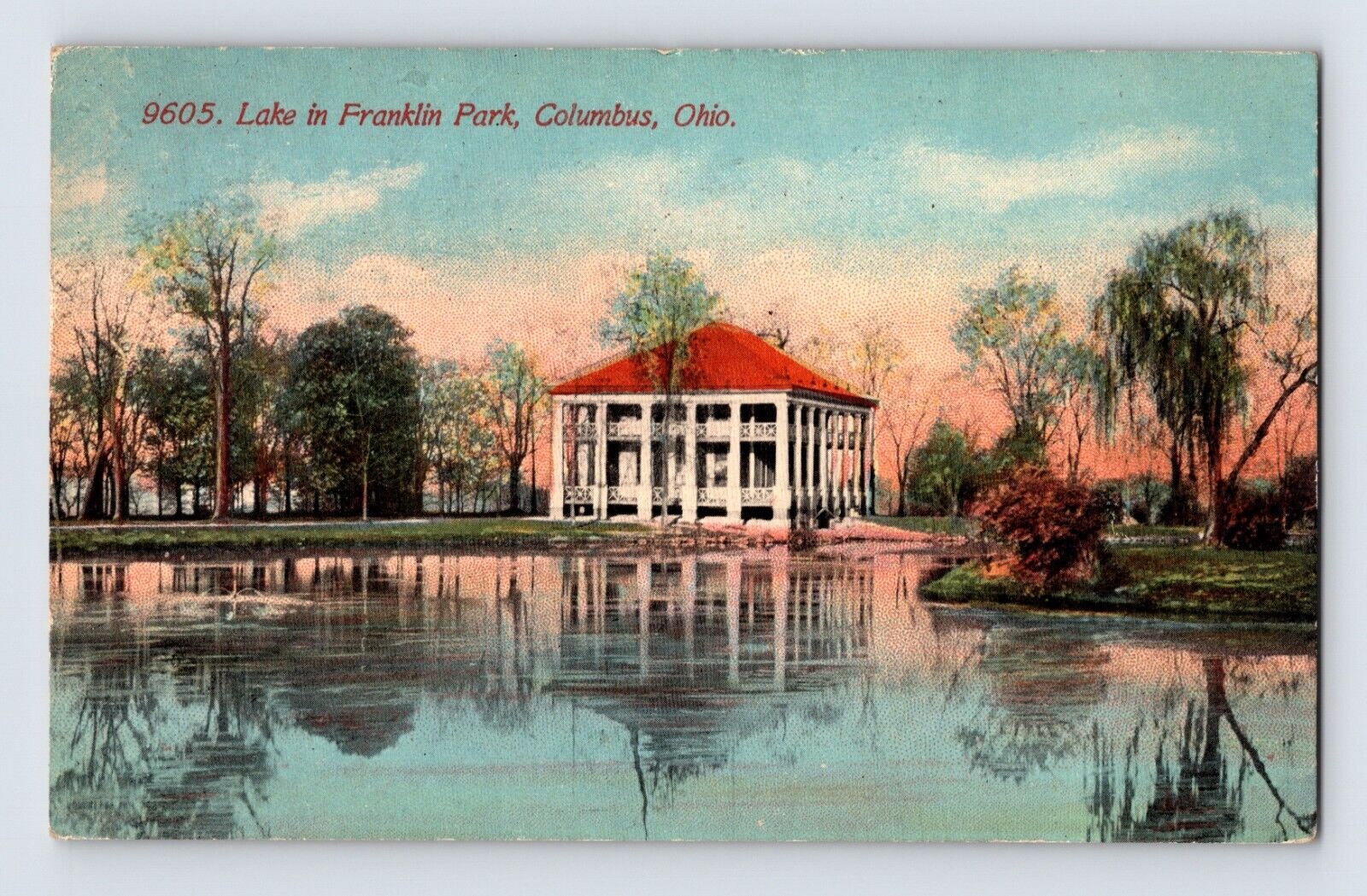 Postcard Ohio Columbus OH Franklin Park Lake 1912 Posted Divided Back