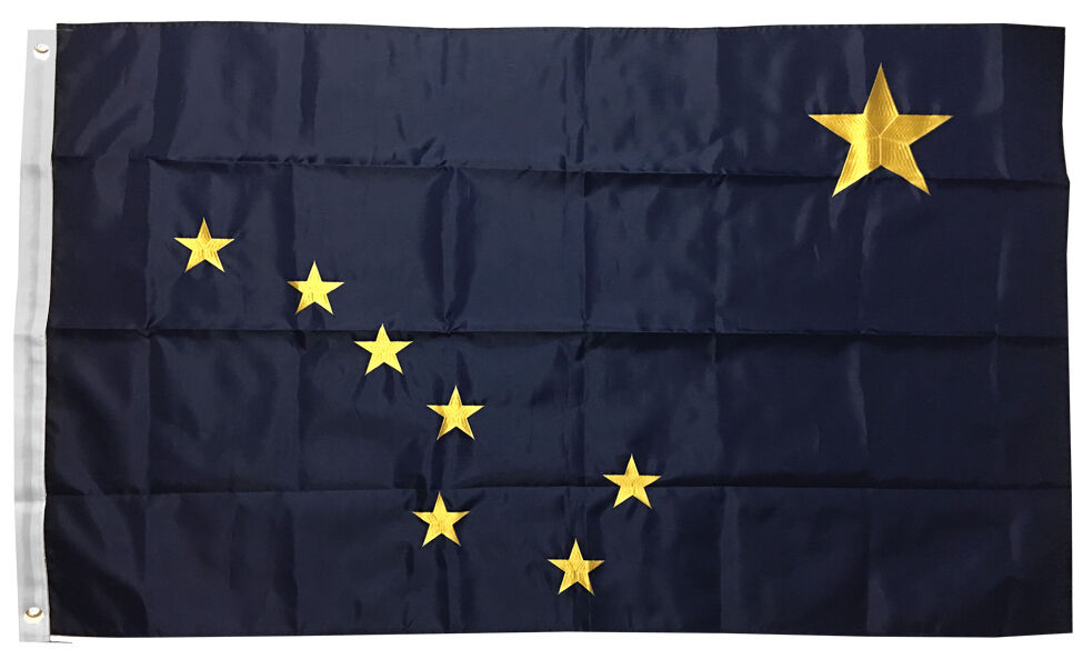 3x5 Ft ALASKA Flag Embroidered Nylon State Flag Sewn Deluxe Flag