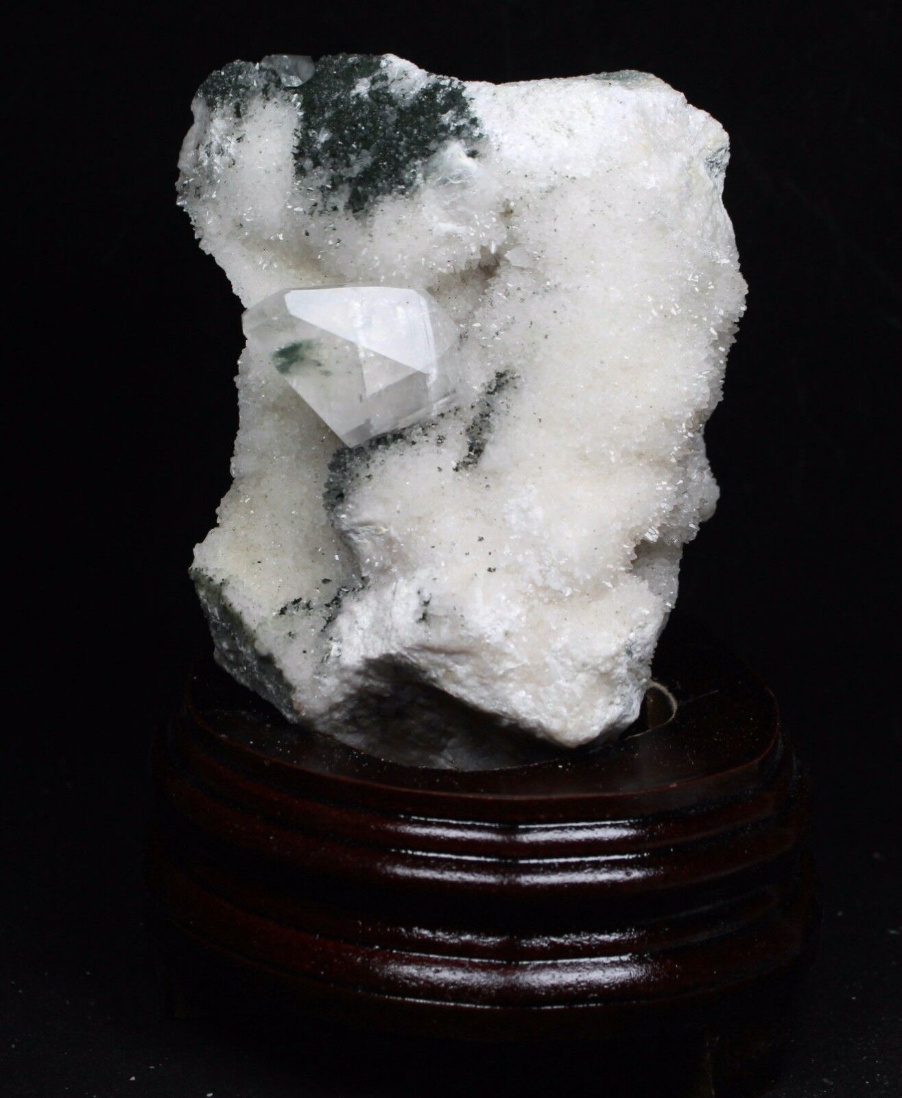2.7lb Beautiful Dipyramidal White Calcite Cluster Crystal Mineral Specimen/Stand