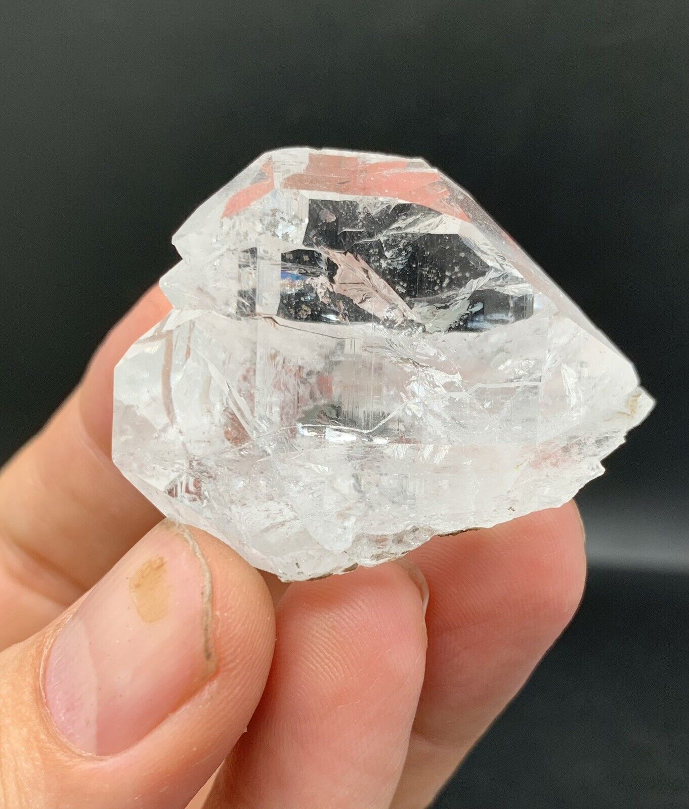 44 Gram Very Beautiful Undamaged Natural Gemmy Gwindel Quartz Crystal On Matrix.