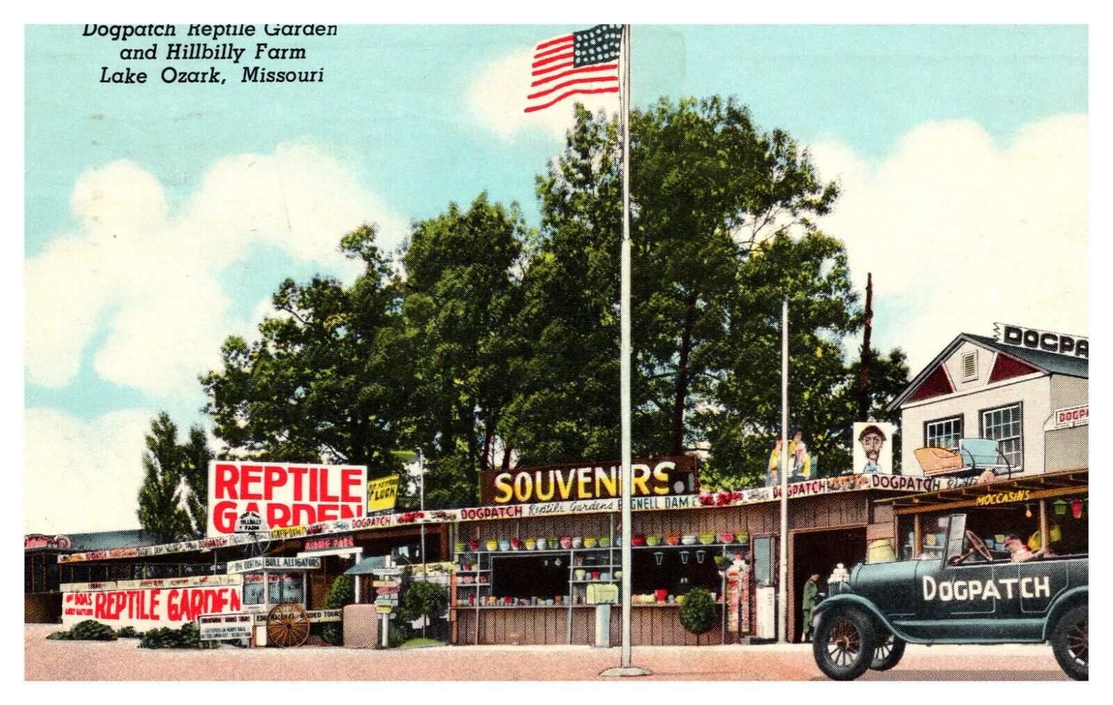 Vtg Dogpatch Reptile Garden and Hillbilly Farm Lake Ozark, Missouri Postcard#622