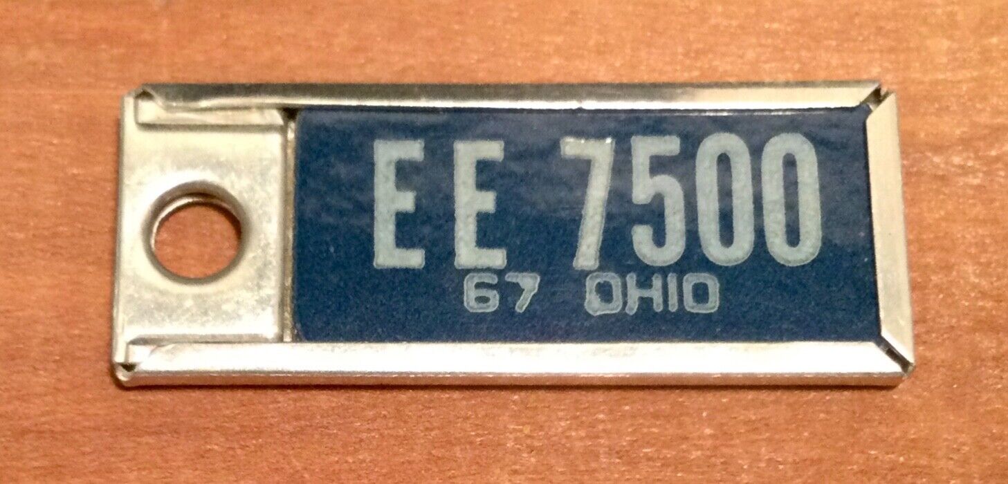 Vintage 1967 OHIO Disabled American Veterans DAV Keychain Mini License Plate