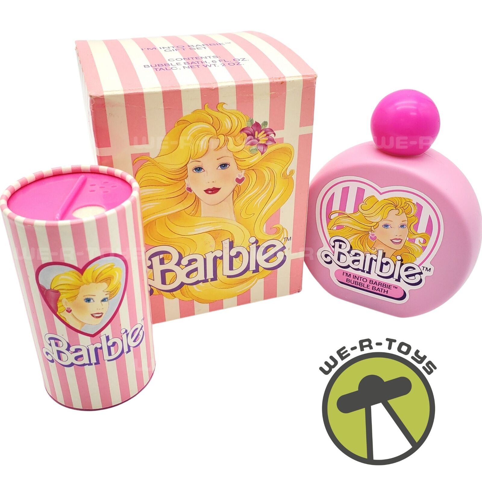 I\'m Into Barbie Special Set of Bubble Bath and Talc Avon Mattel 1989 NEW