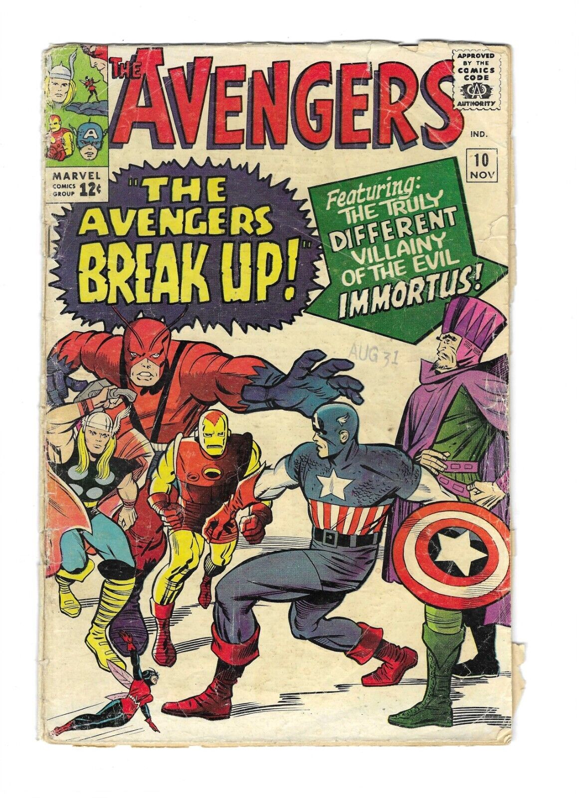 AVENGERS #10 (1964)  Silver Age 🔥 1st appearance IMMORTUS (KANG) 2.0 Complete