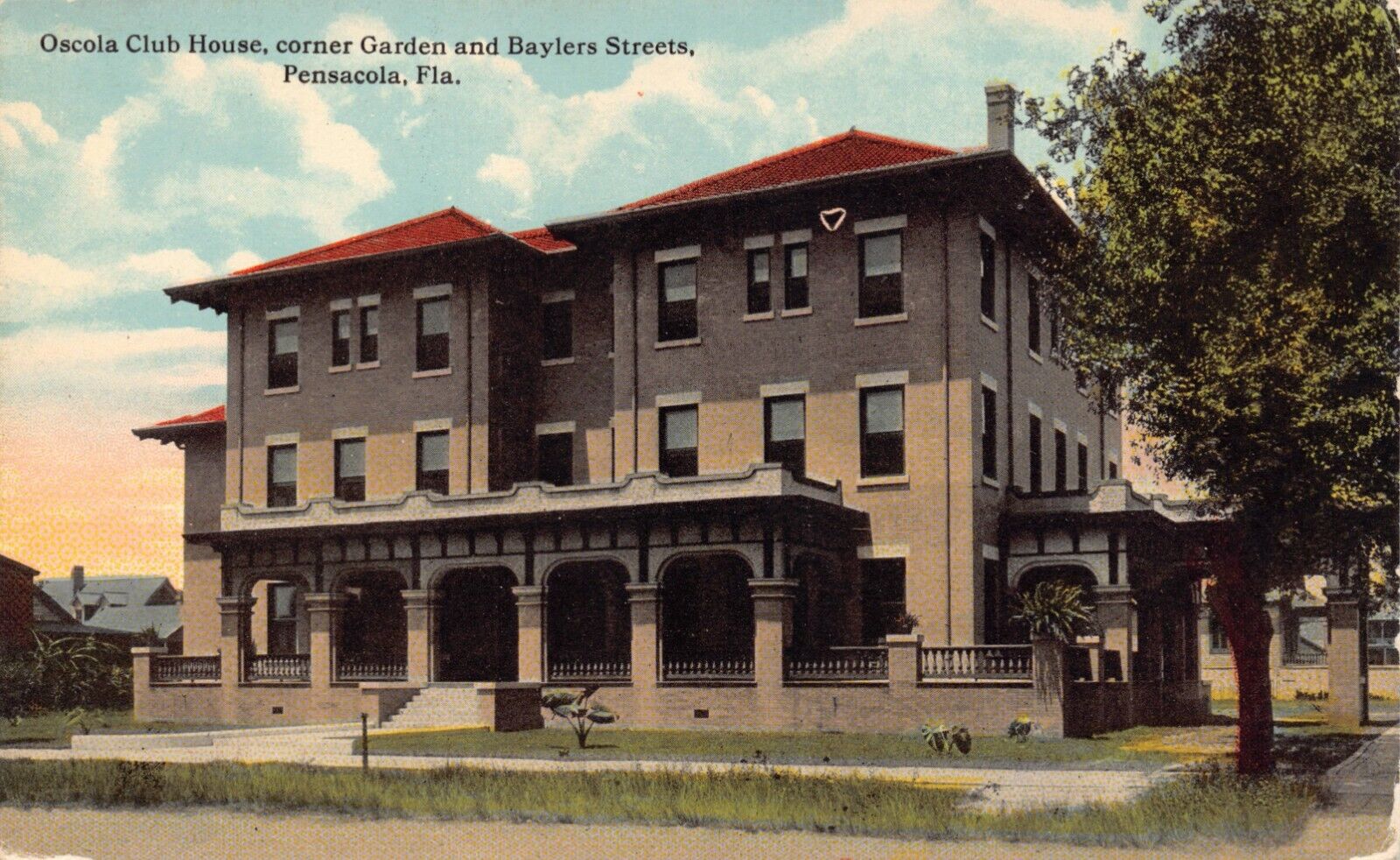 FL~FLORIDA~PENSACOLA~OSCEOLA CLUB HOUSE~CORNER GARDEN & BAYLERS STREETS~C.1910