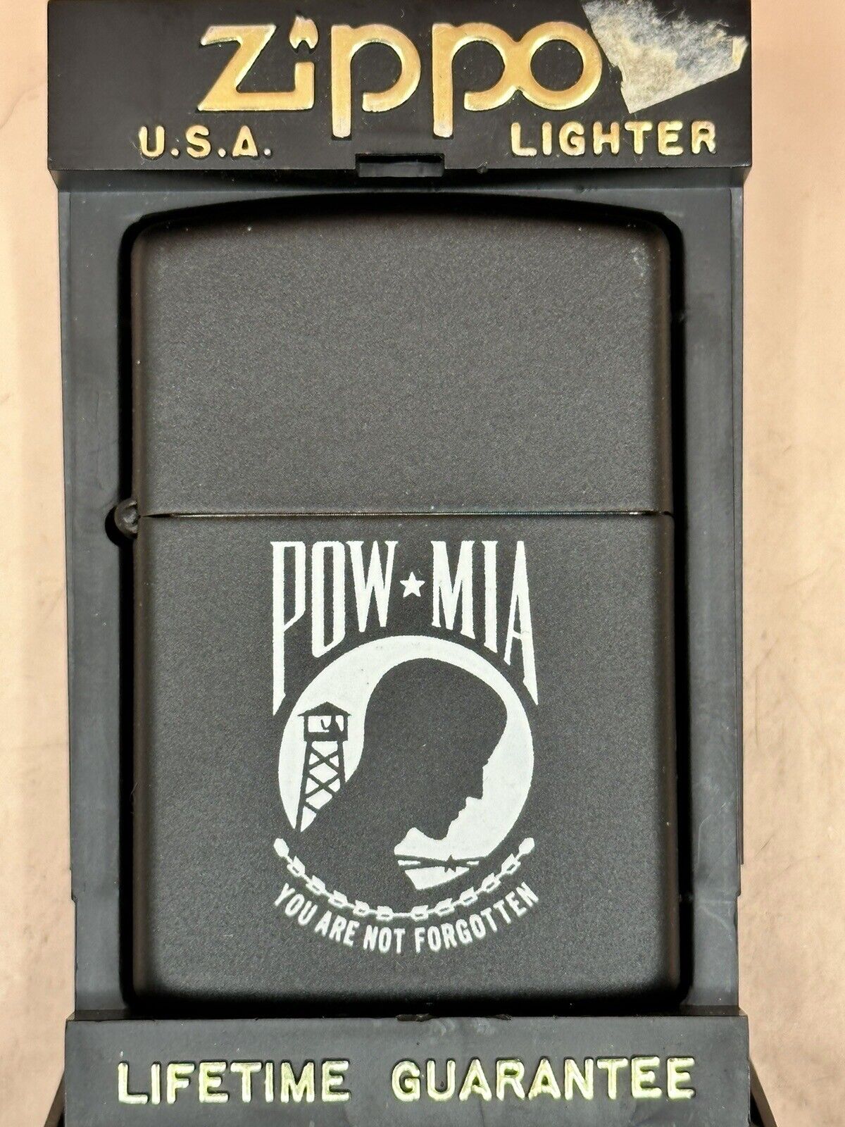 POW MIA You Are Not Forgotten Black Matte Zippo Lighter NEW