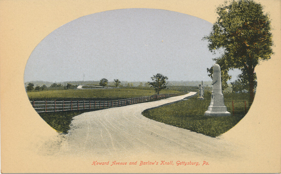 Gettysburg PA * Howard Ave. & Barlow’s Knoll c 1908* W.H. Tipton #302  Civil War