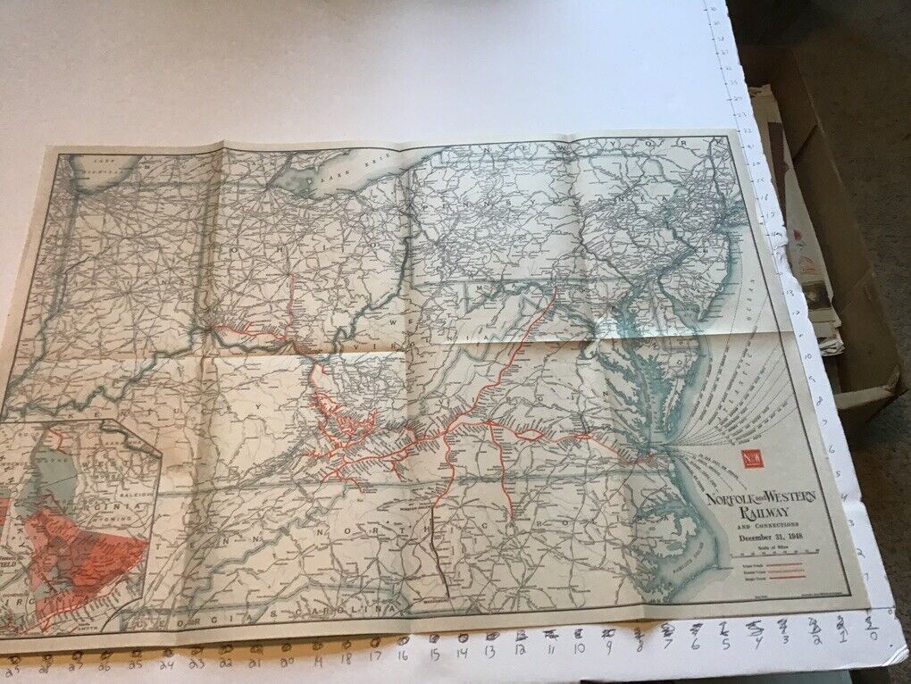 vintage railroad map: 22x32\