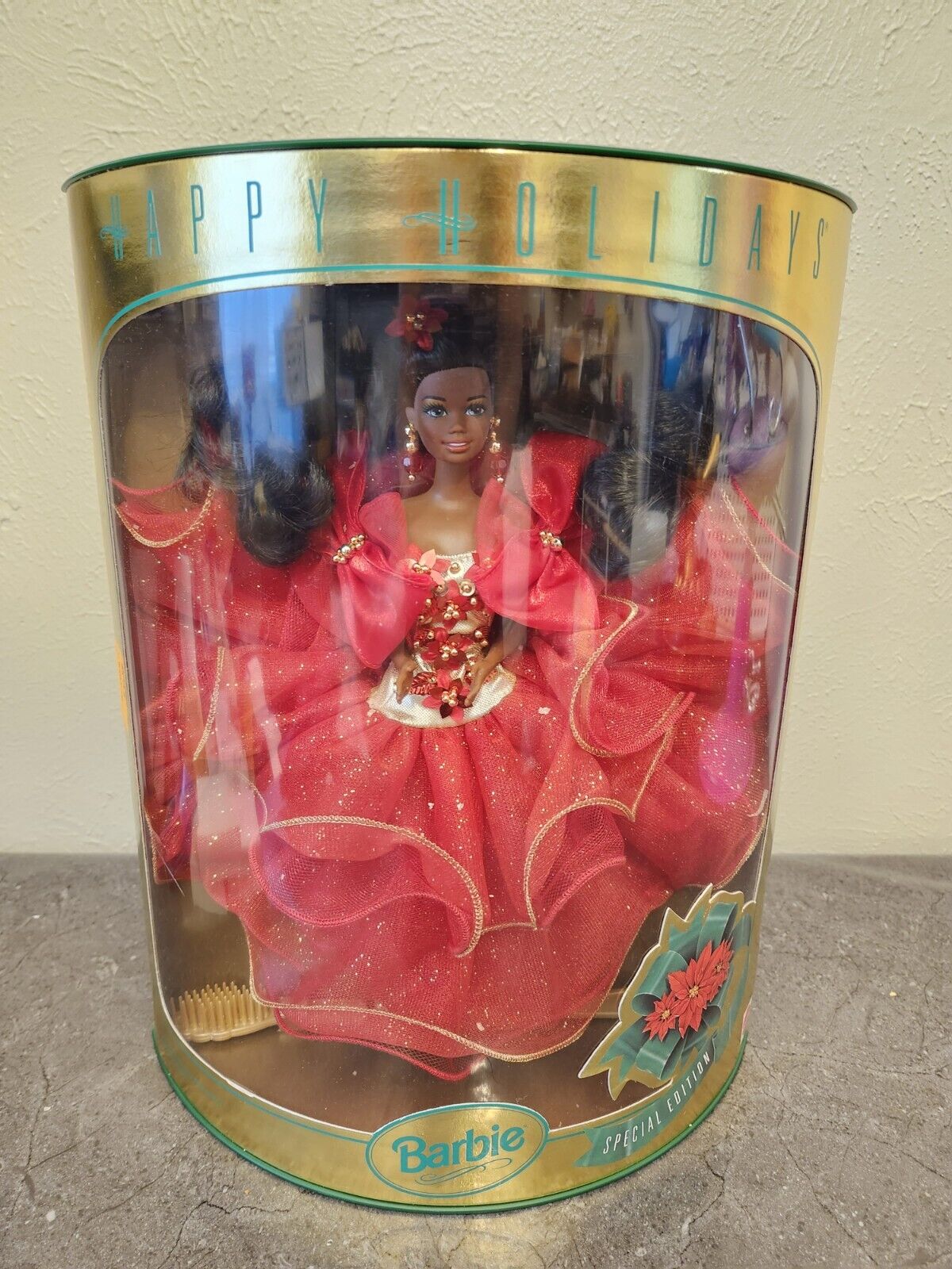1993 Barbie Happy Holidays African American Doll #10911 