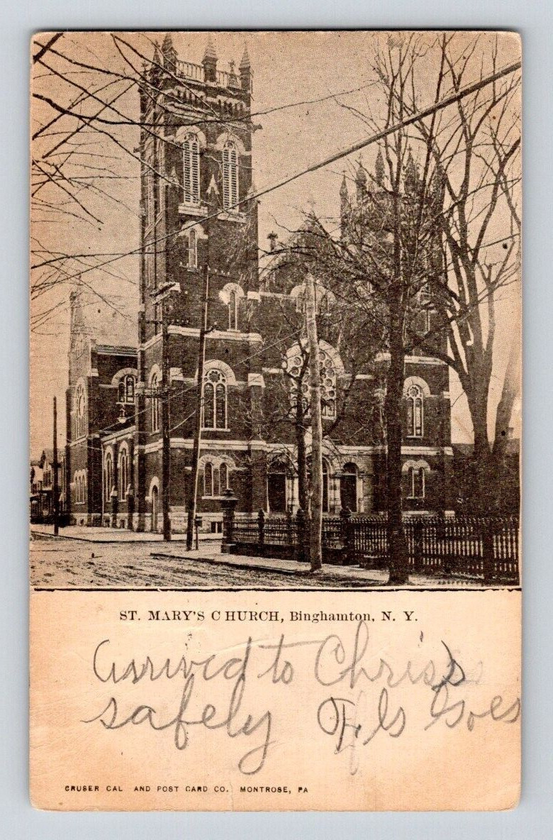 1907. BINGHAMTON, NY. ST. MARY\'S CHURCH. POSTCARD EP30