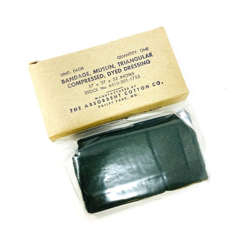 Rare USGI 6510-201-1755 Triangular Muslin Bandage Camo 37x37x52 in Dated 1956
