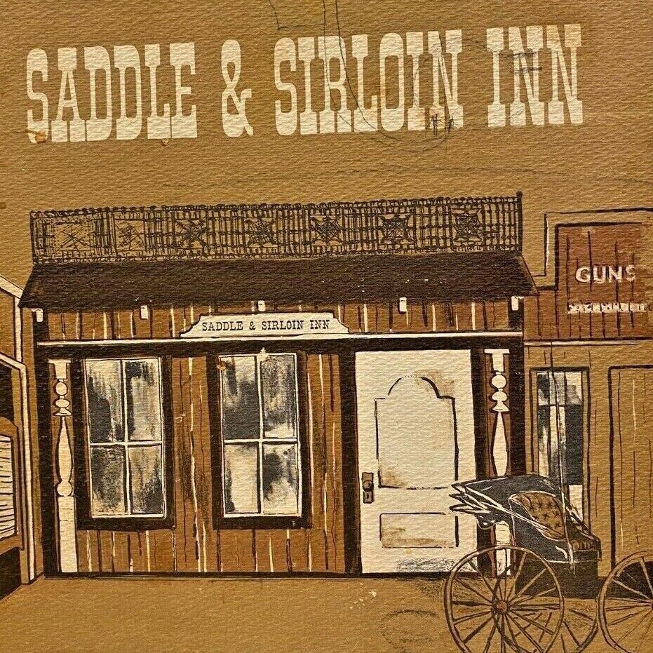 Vintage 1970s Saddle & Sirloin Inn Restaurant Menu Stockyard Fort Worth Texas