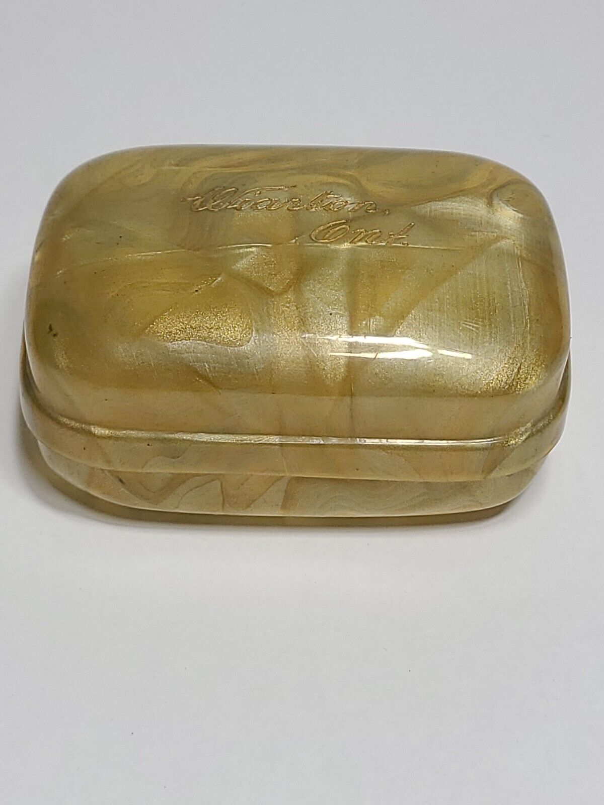 Vintage Travel Soap Box Holder Wiarton,  Ontario Travel Vanity Soap Dish 