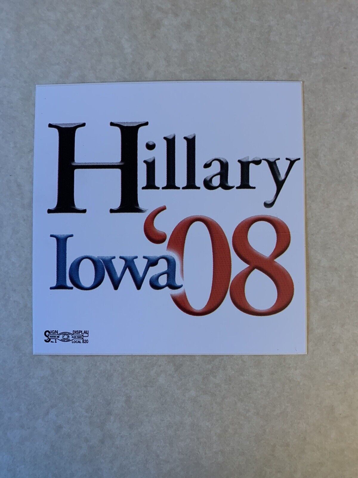 Senator Hillary Clinton President Political Campaign Bumper Sticker Senate 2008