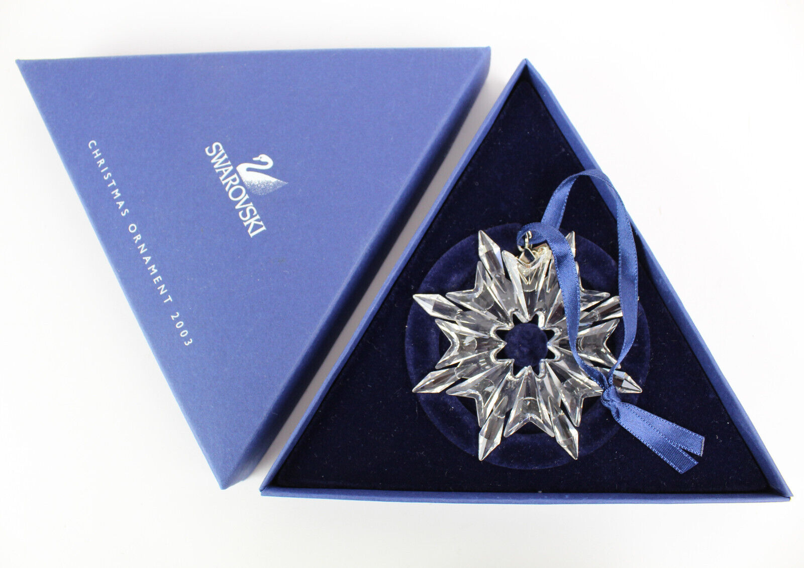 Swarovski Crystal 2003 Christmas Star Snowflake Ornament In Box