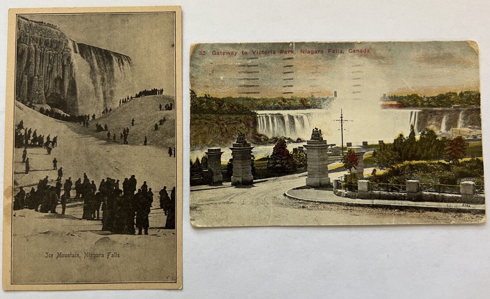2 antique Niagara Falls postcards. Winter scene & Niagara Falls, Canada