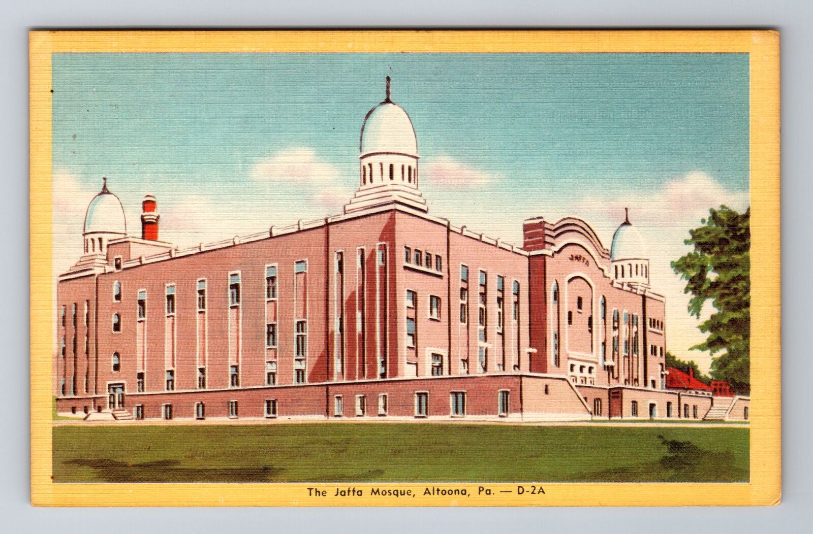 Altoona PA-Pennsylvania, The Jaffa Mosque, Antique, Vintage Souvenir Postcard