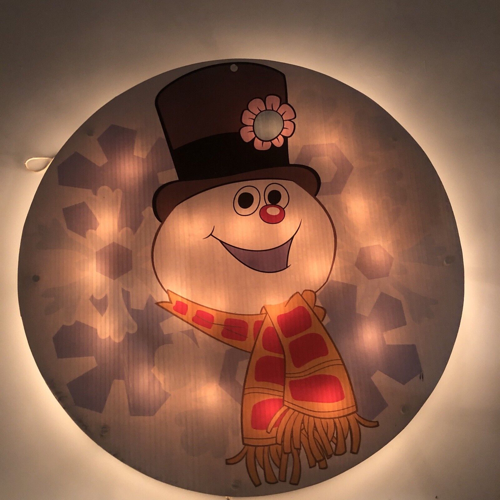 Frosty The Snowman Light Up Round Window Christmas Light 15\