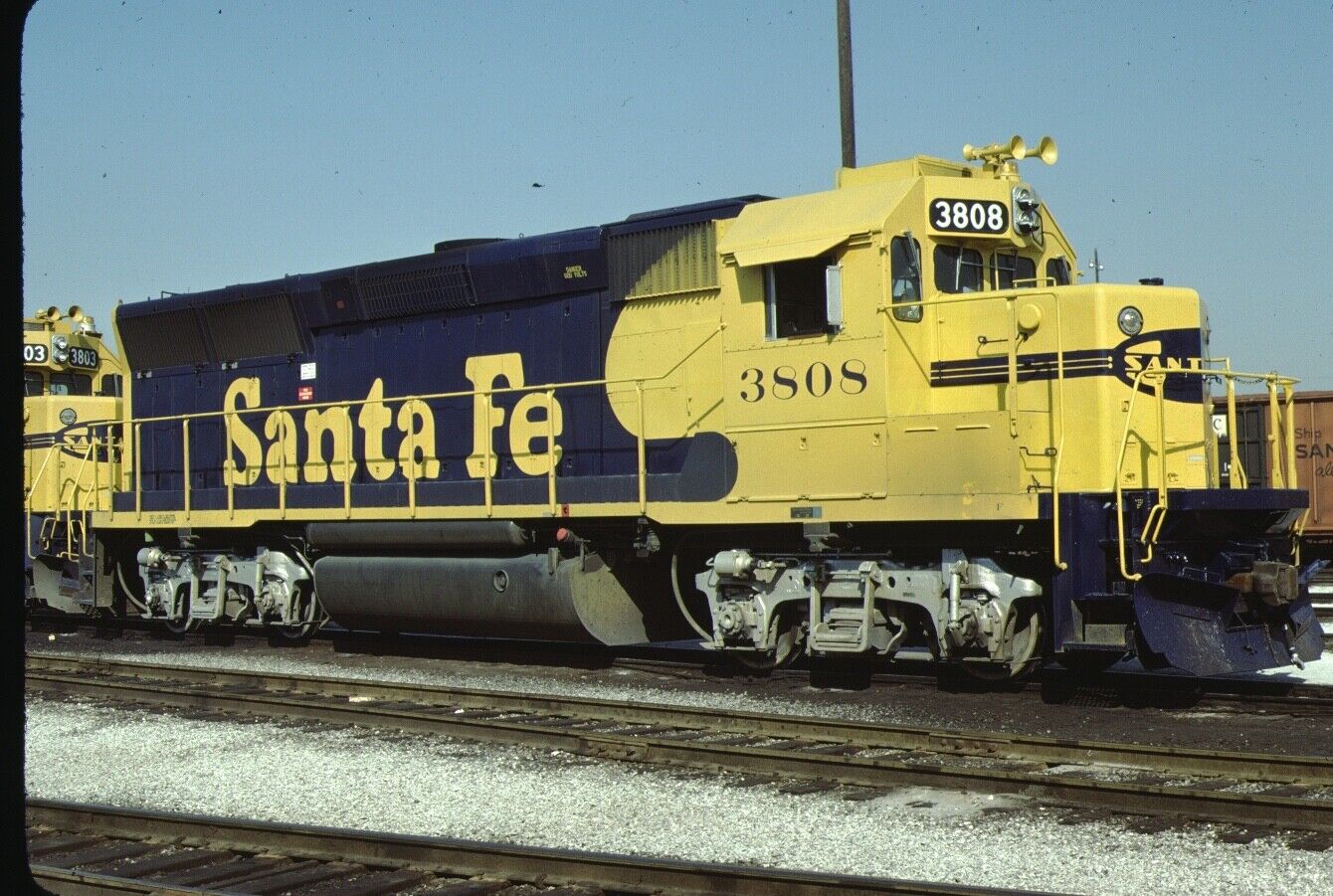 AT&SF Santa Fe EMD GP40X Kodachrome original Kodak Slide
