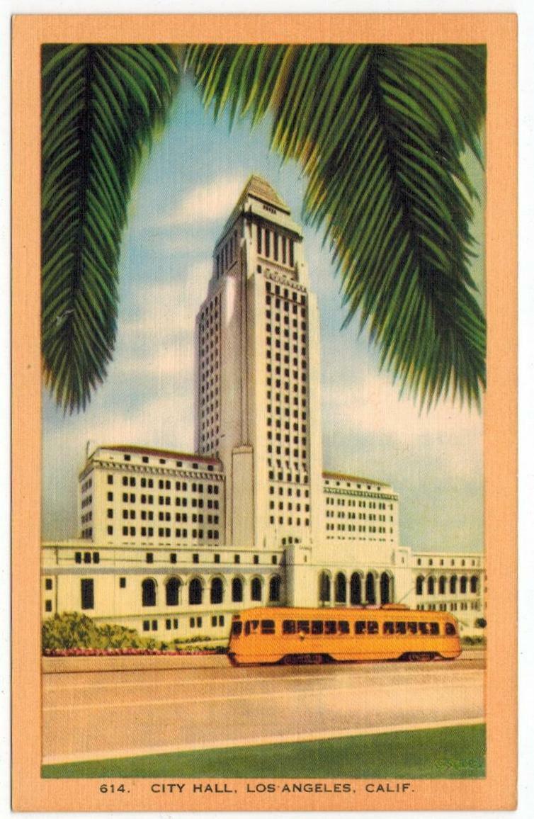 L.A. City Hall Los Angeles California Dragnet Adam 12 building Linen PC