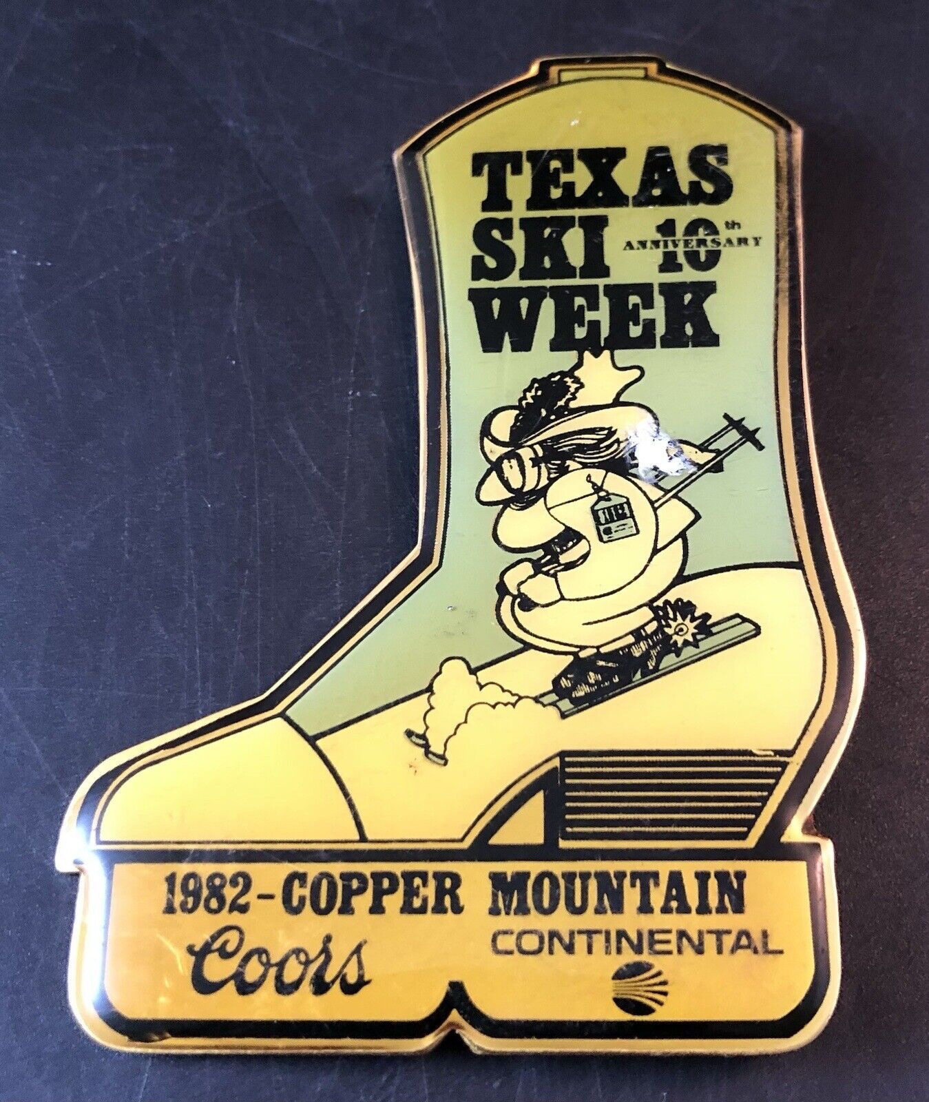 Copper Mountain 1982 10th Anniversary Texas Ski Week Souvenir  Continental Je1