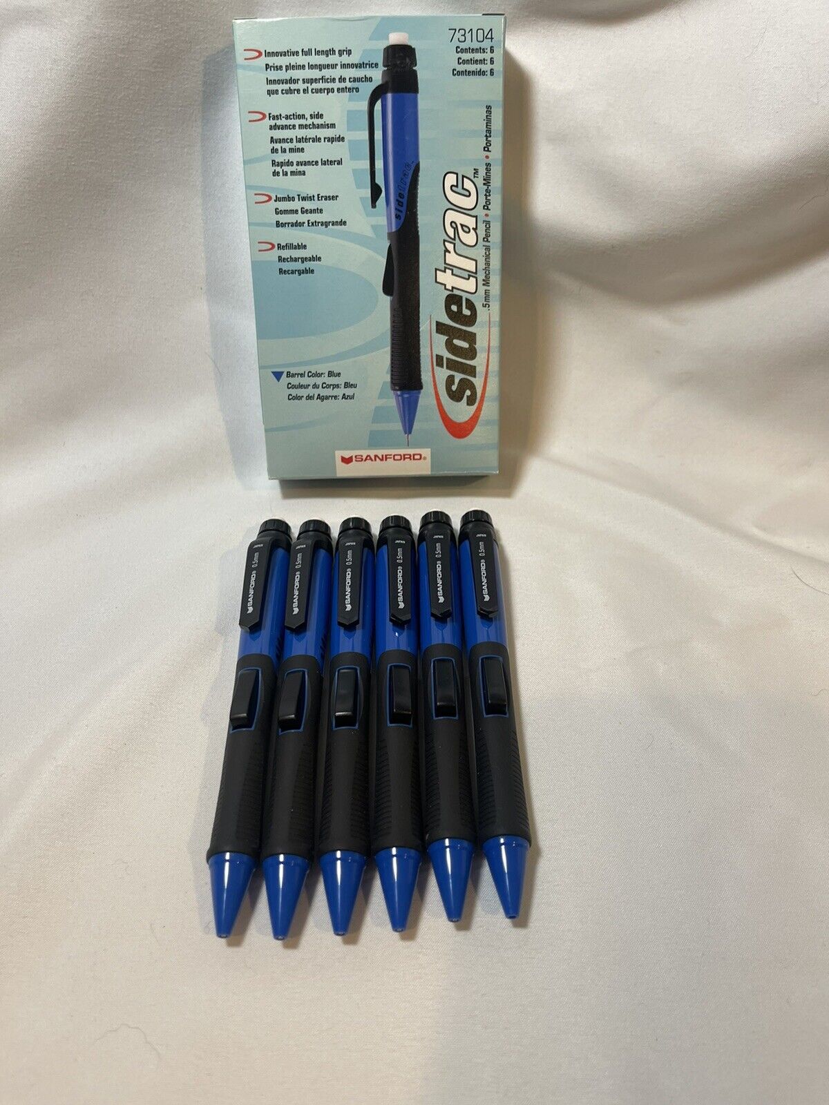 SANFORD Sidetrac Mechanical Pencils- Box Of 6 Blue .5mm New (old Stock) Vtg 1999
