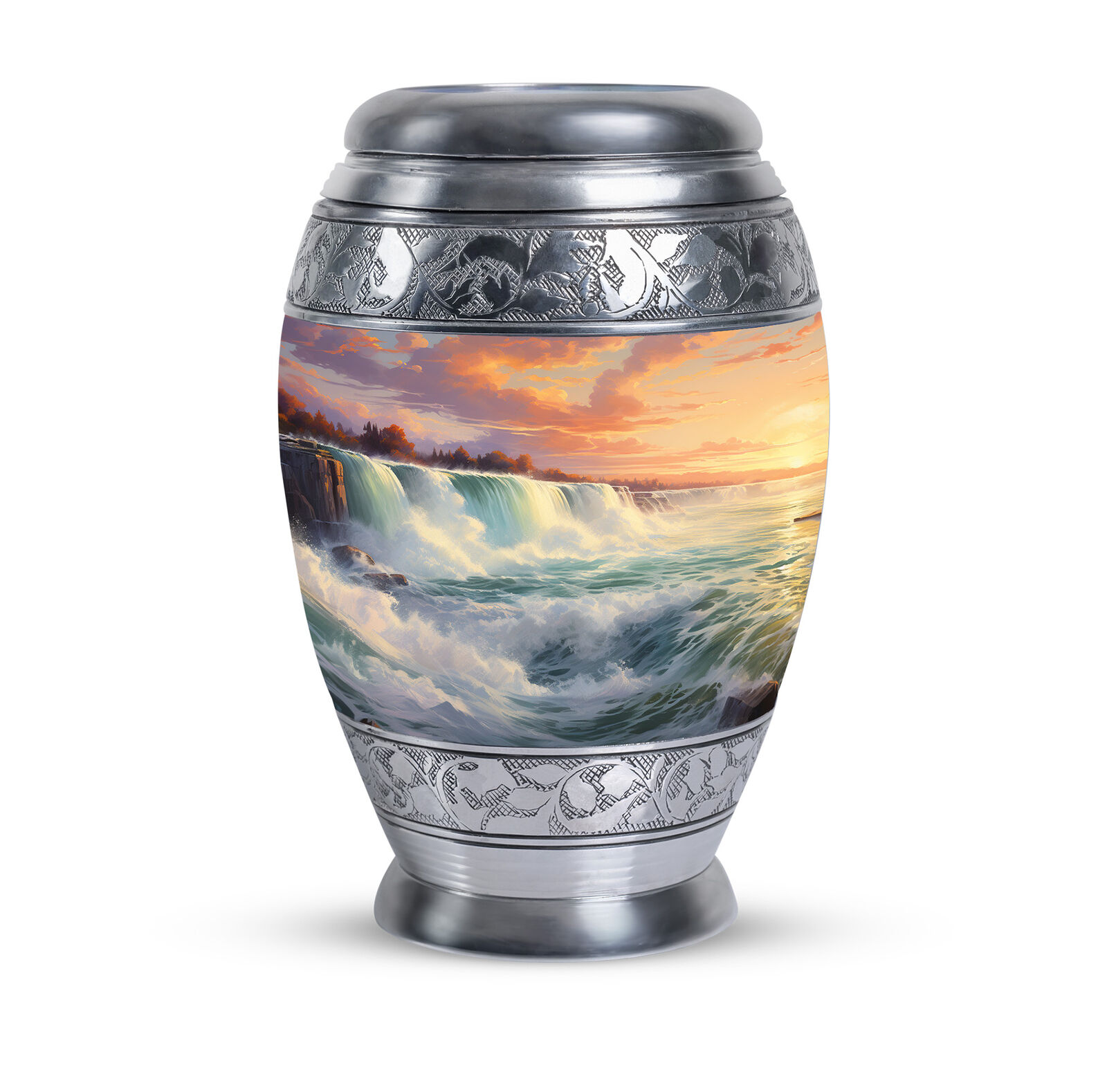 Urns For Men Ashes Adult Male Waterfall At Sunset (10 Inch) Large Urn