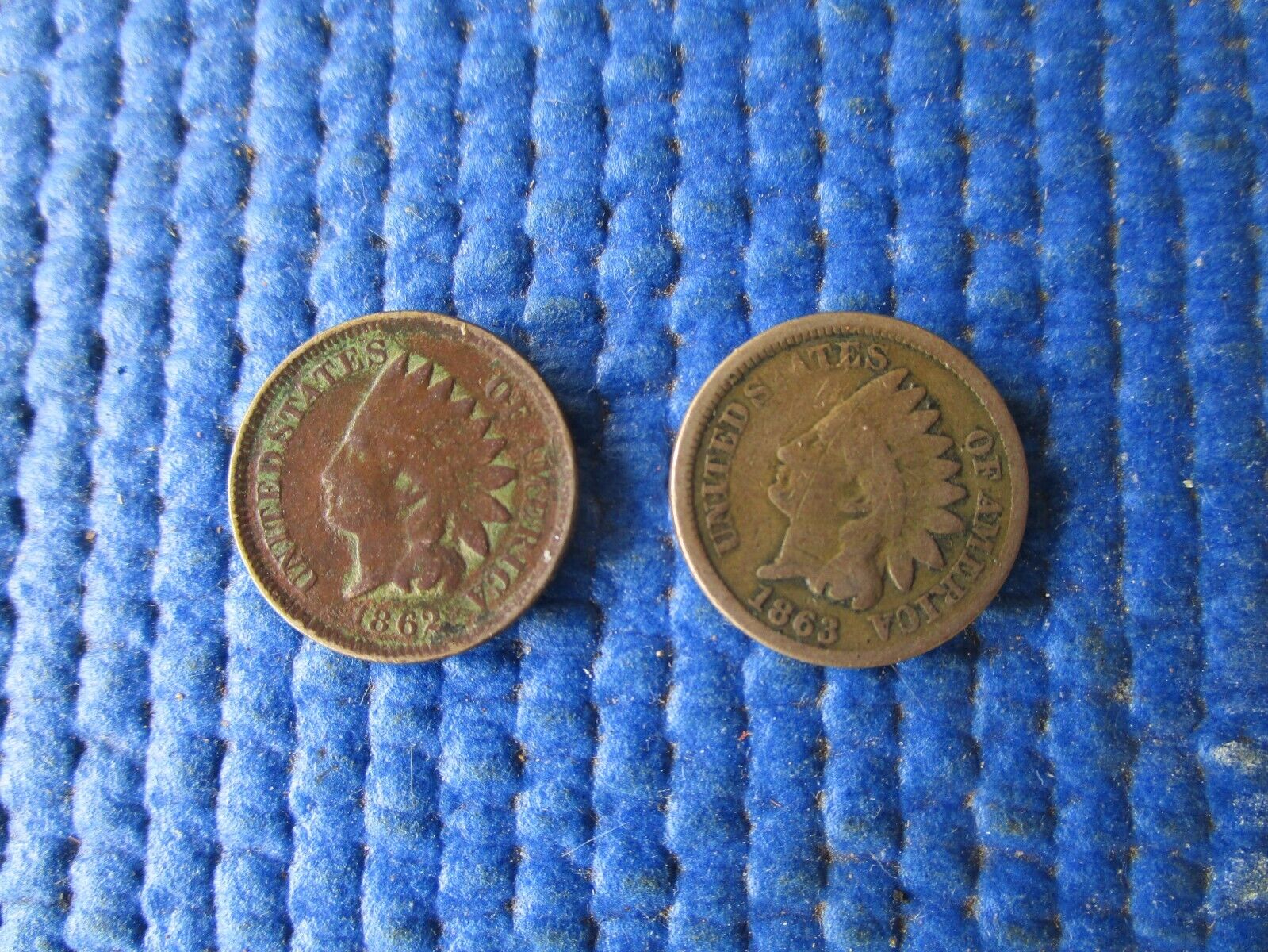 Antique Civil War Era Indian Pennies Dated 1862 & 1863