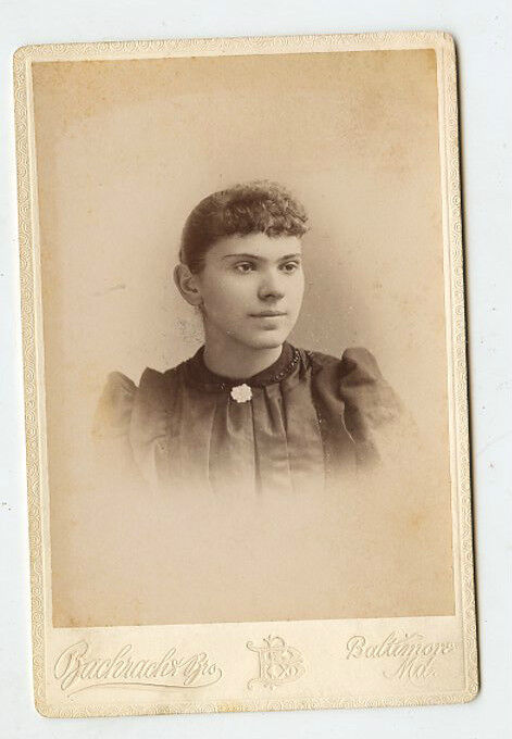 Cabinet Photo - Baltimore, Maryland - Young Lady, Curly Bangs, Bachrach Studio