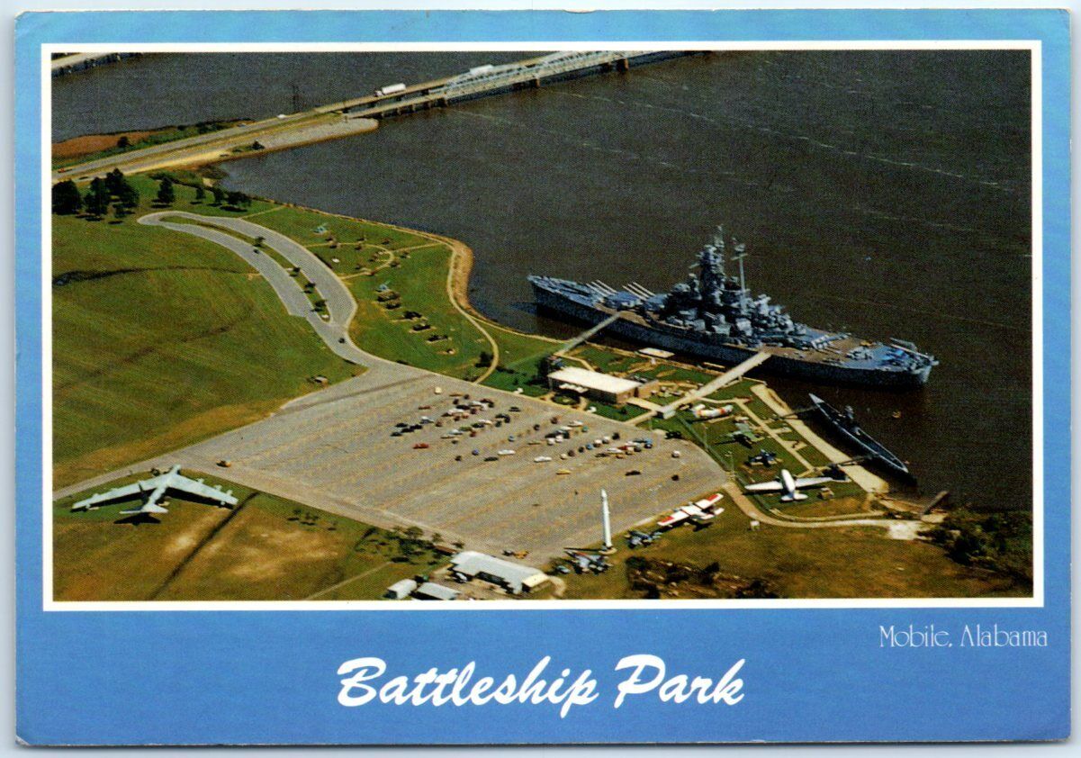 Postcard - Battleship Park, Mobile Bay - Mobile, Alabama