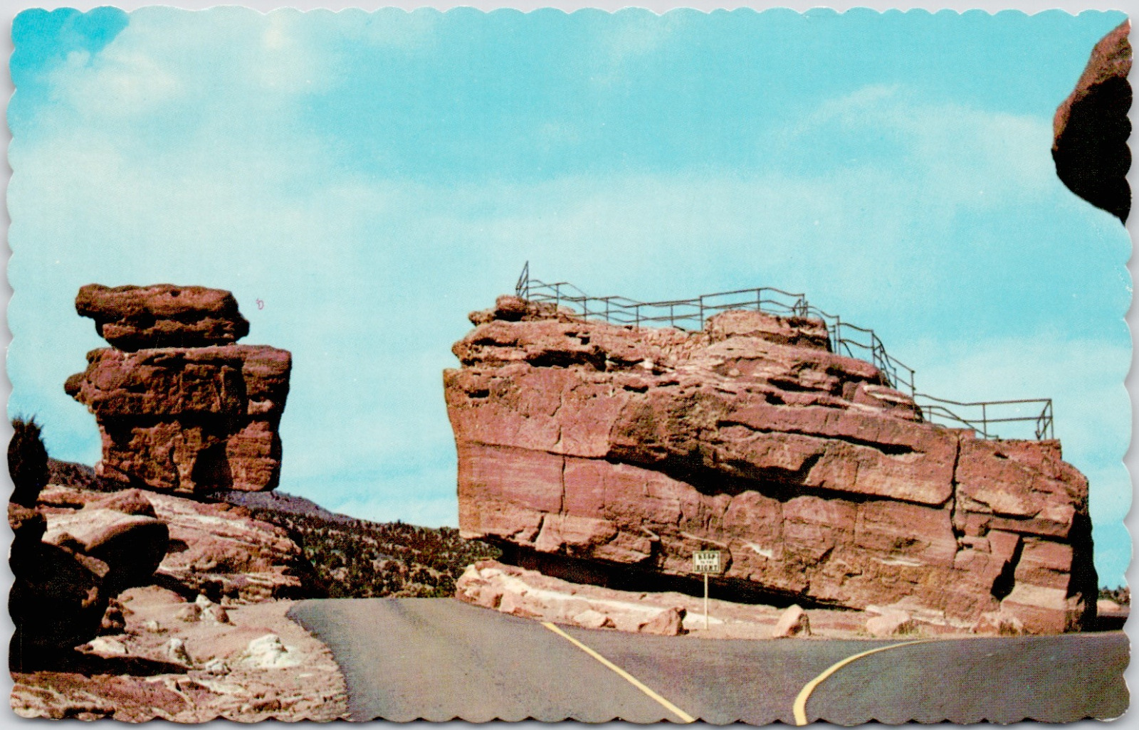 Garden Of Gods Pikes Peak Colorado Balanced And Steamboat USA Vintage Postcard