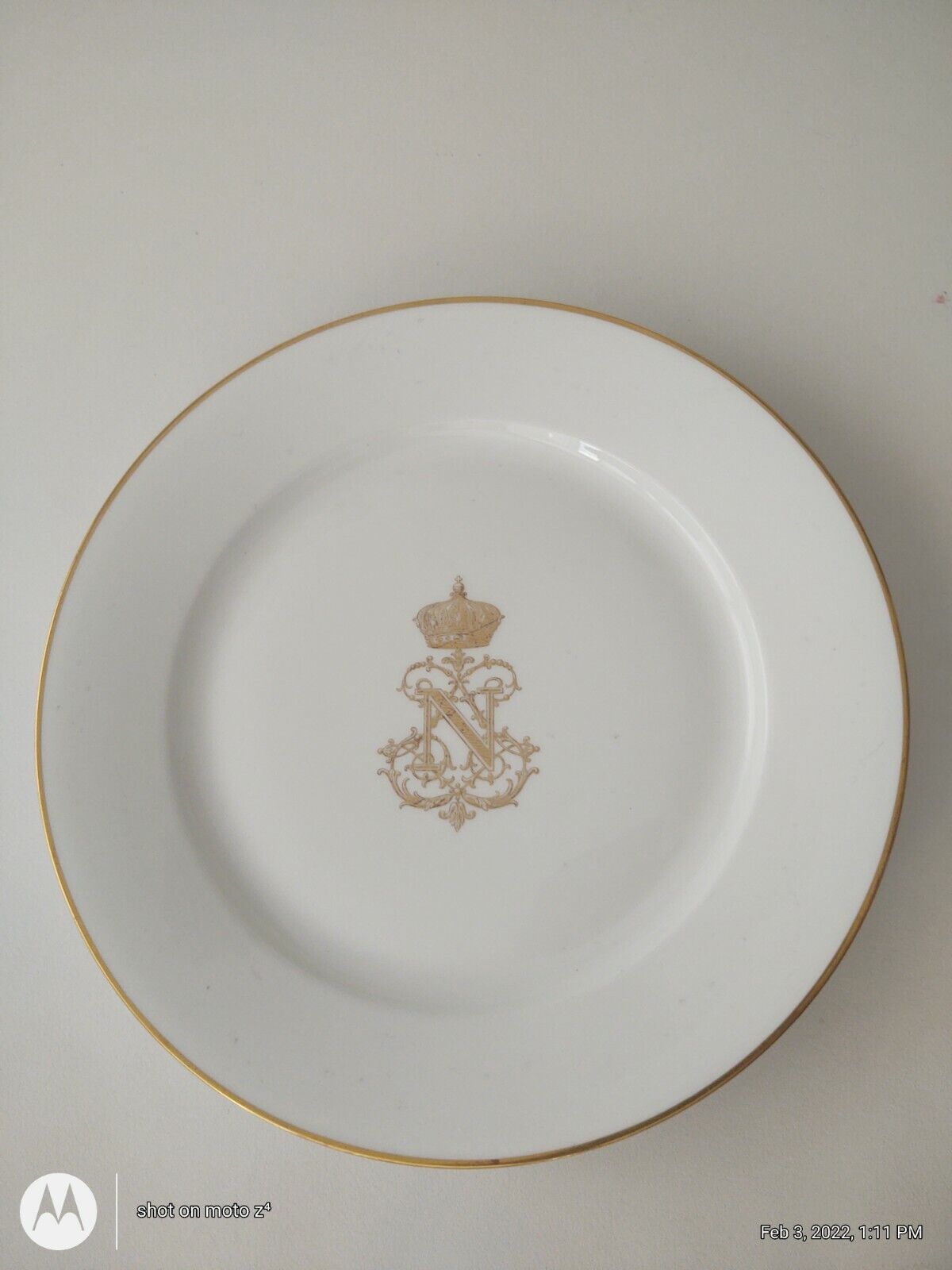 EMPEROR NAPOLEON III  Sevres  Porcelain  Plate FROM HIS SERVICE