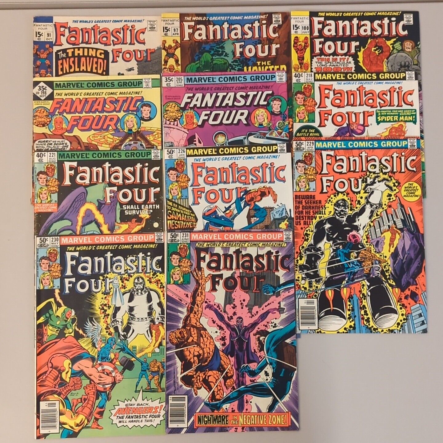 Lot Of 11 Marvel Comics. Vintage Fantastic Four. Between #91 And #231