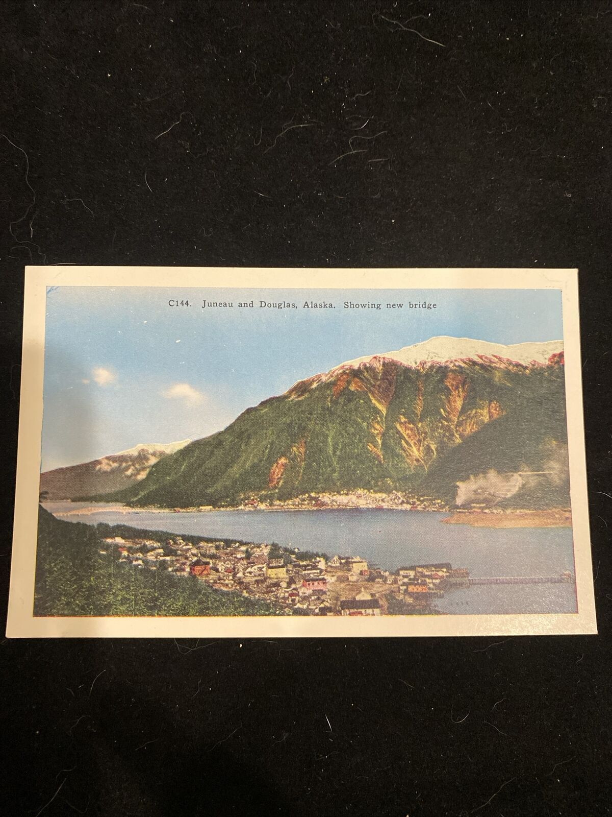Juneau AK-Alaska, Juneau Douglas Bridge across Channel, Vintage Postcard