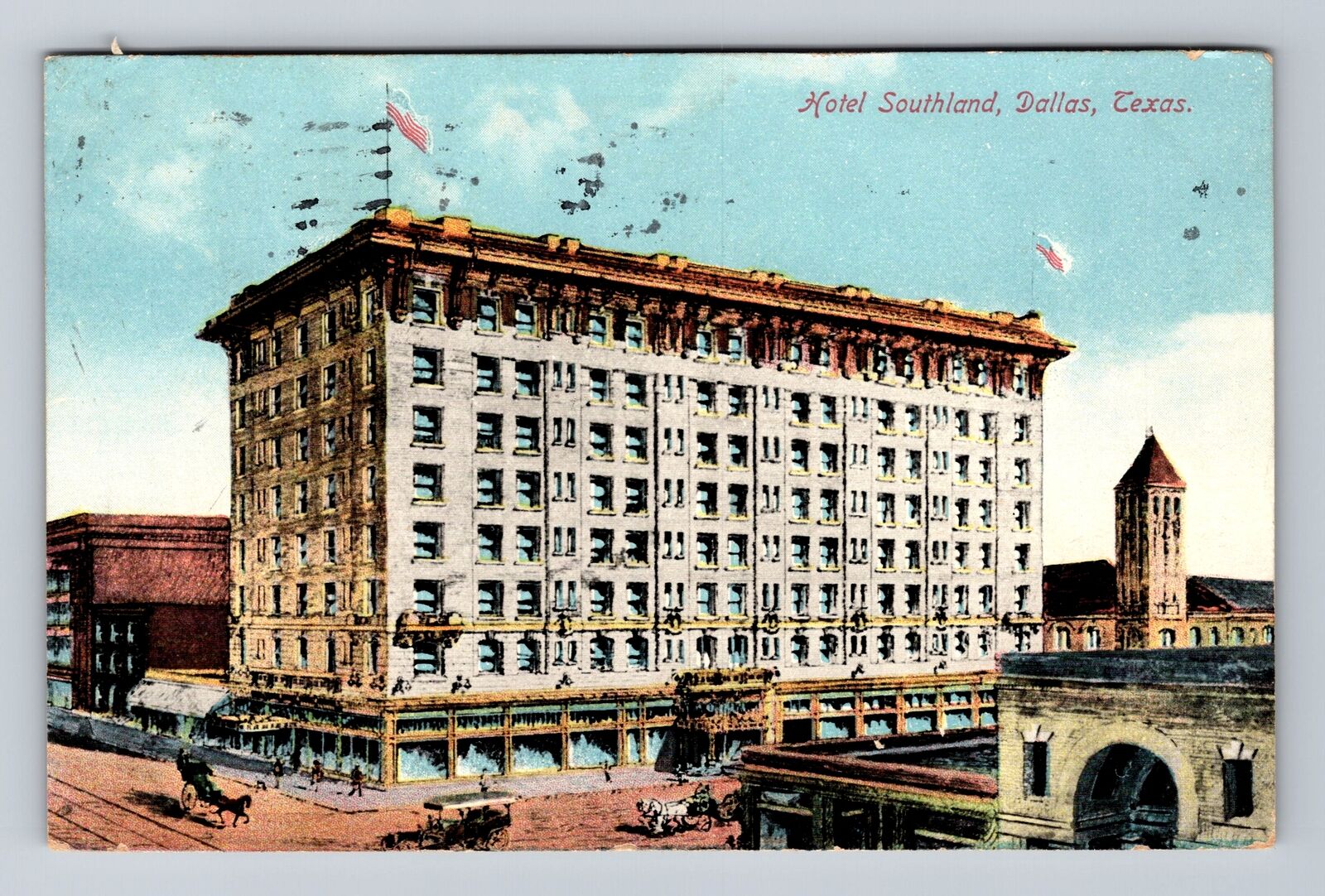 Dallas TX-Texas, Hotel Southland, Advertisement, Antique, Vintage Postcard